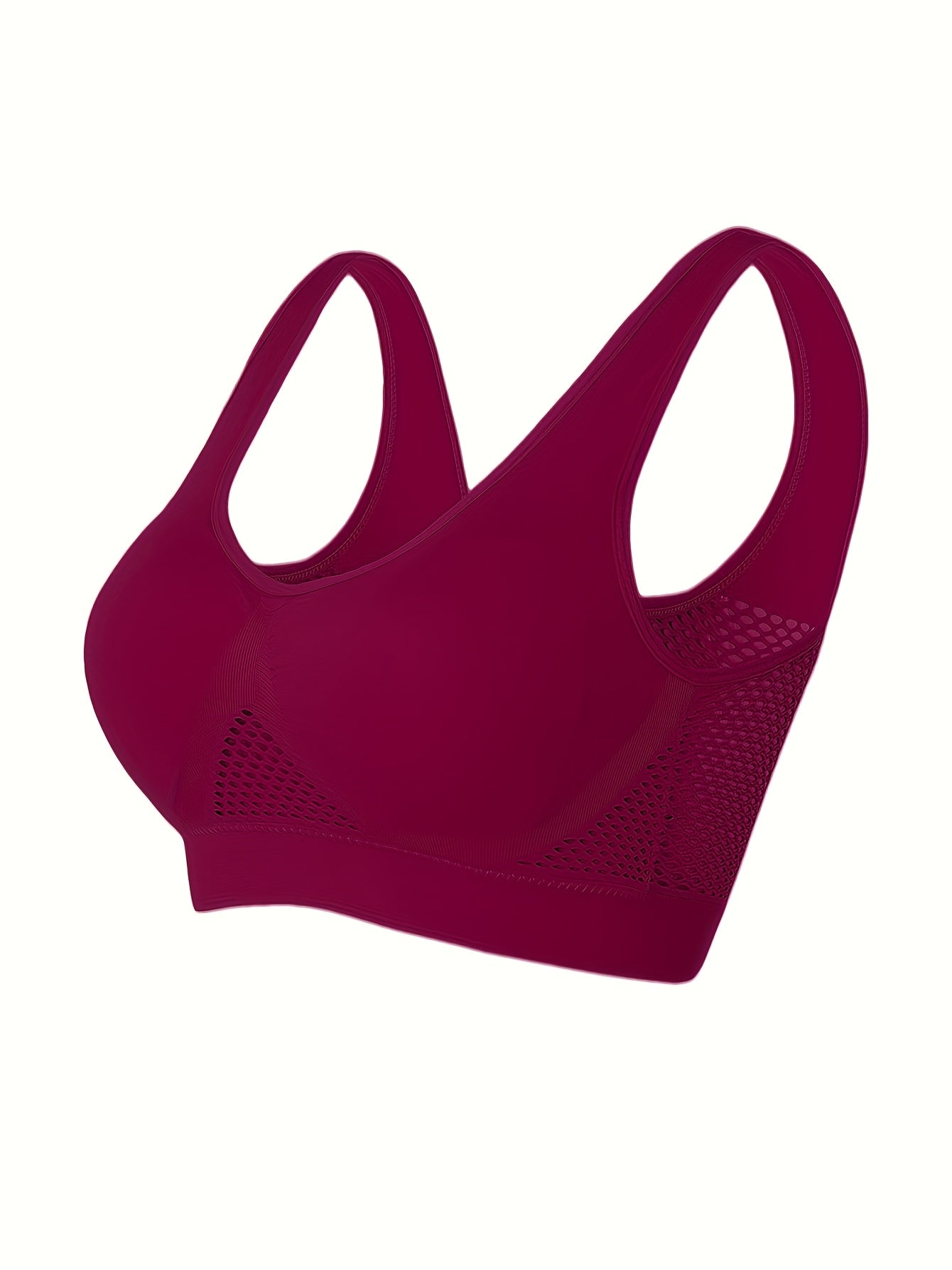 Women's Plus Size Sports Bras Pack of 5 Solid Color Seamless Full Coverage