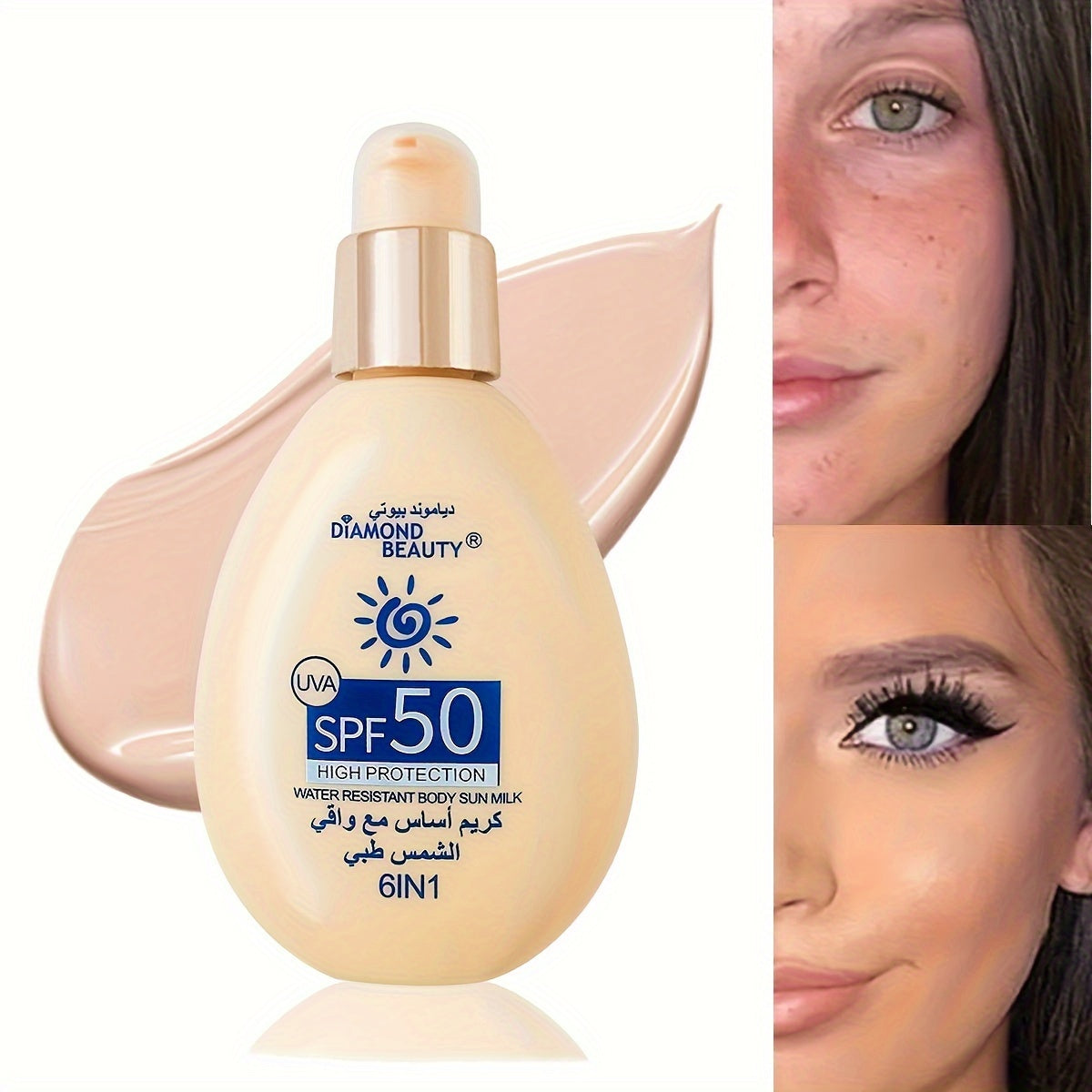 Unisex Lightweight Foundation with Sunscreen Waterproof Long-Lasting