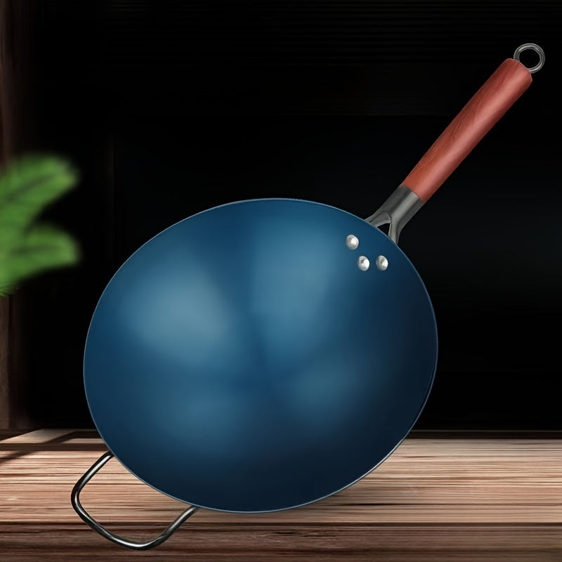 Cast Iron Wok for Gas Stove Handmade Non-Stick Coating-Free Cooking Pan