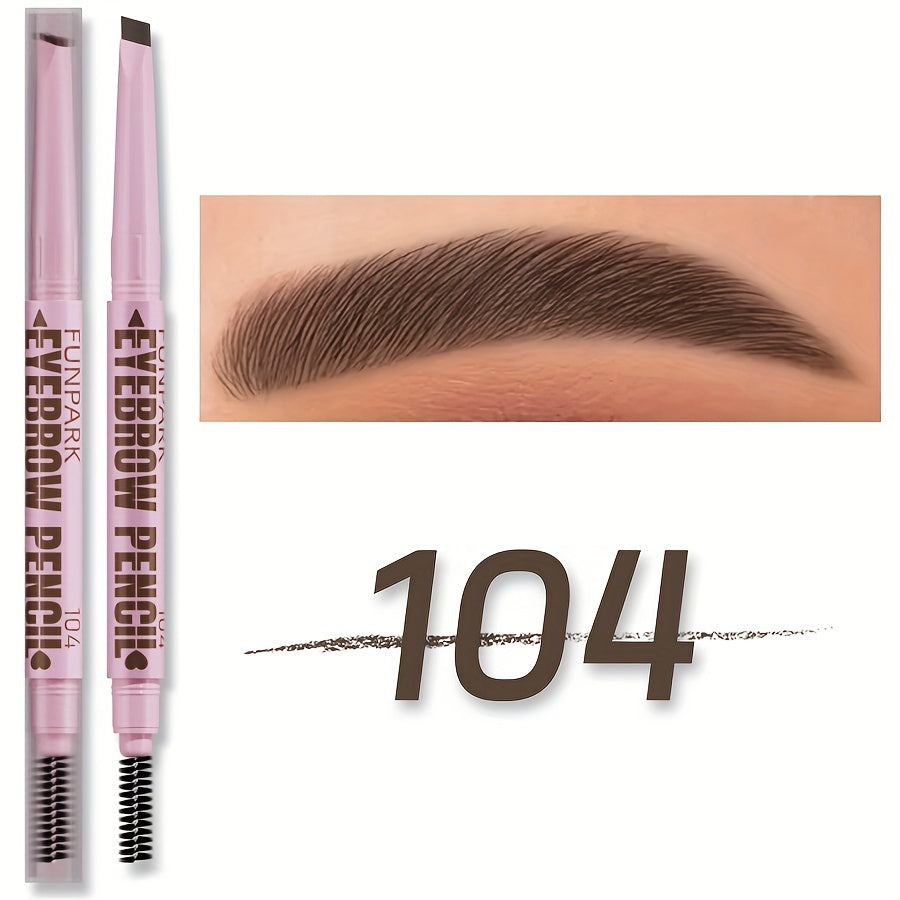 Double-Ended Waterproof Eyebrow Pencil with Powder and Dye in Dark Brown Light Brown Taupe Black