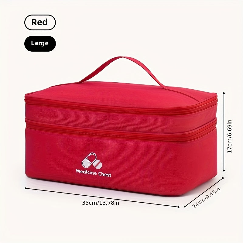 Unisex Nylon Large Capacity Medicine Storage Bag with Zipper Dustproof