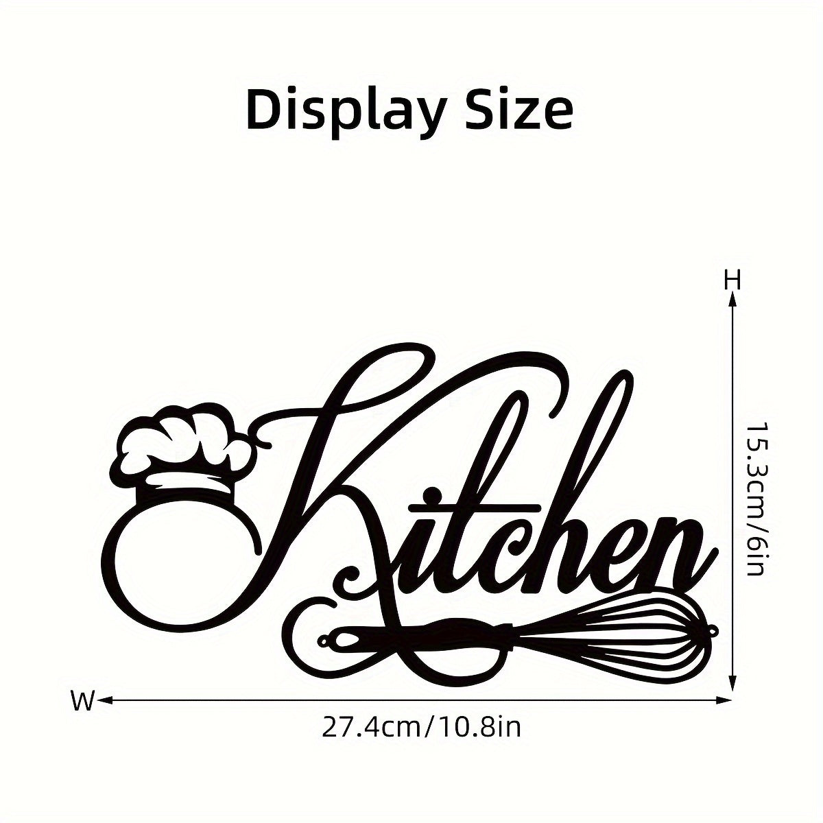 Kitchen Wall Decal Chef Hat and Whisk Design Removable Self-Adhesive Durable