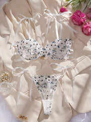 Ayollar uchun ikki rangli dantelli ichki kiyim to'plami