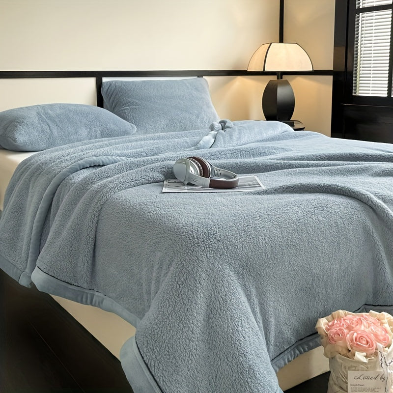 Nautical French Style Stain-Resistant Knit Polyester Bed Blanket All-Season