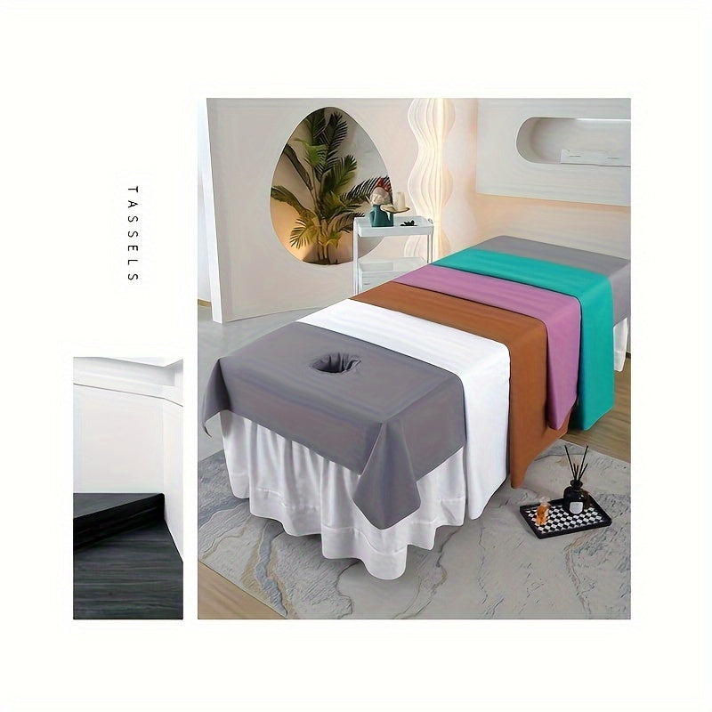 Waterproof Oil-Resistant Massage Table Sheet Polyester Multi-Color with Face Hole