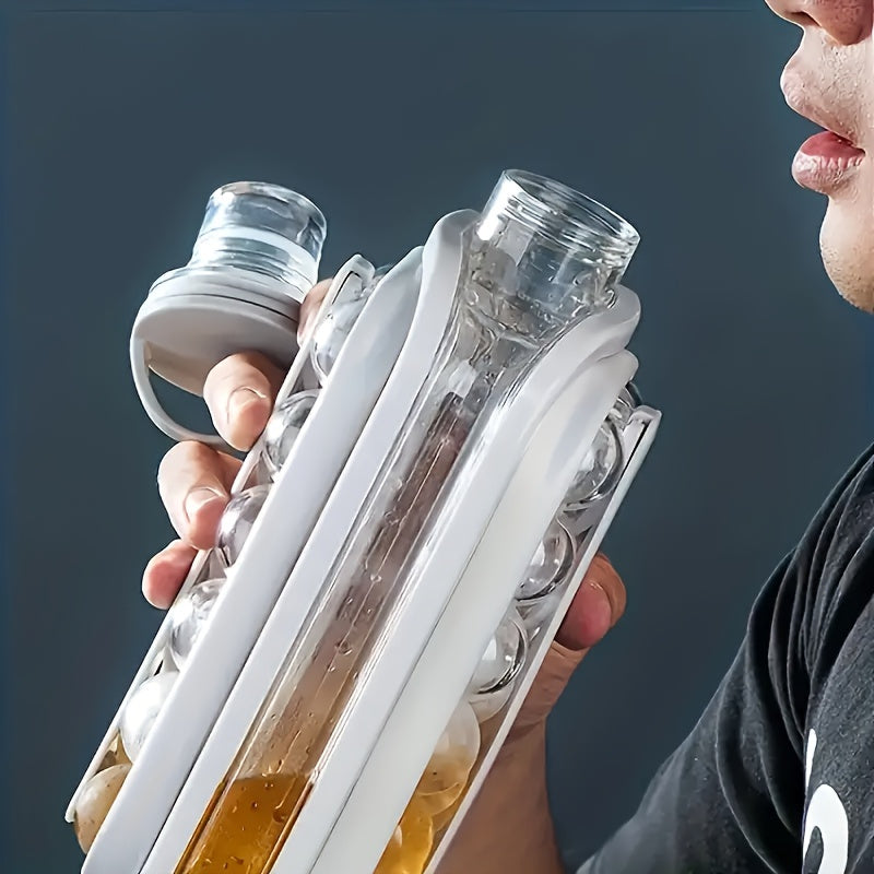 Foldable Ice Water Bottle Ice Mug, Large Capacity, Suitable for Outdoor and Home Use
