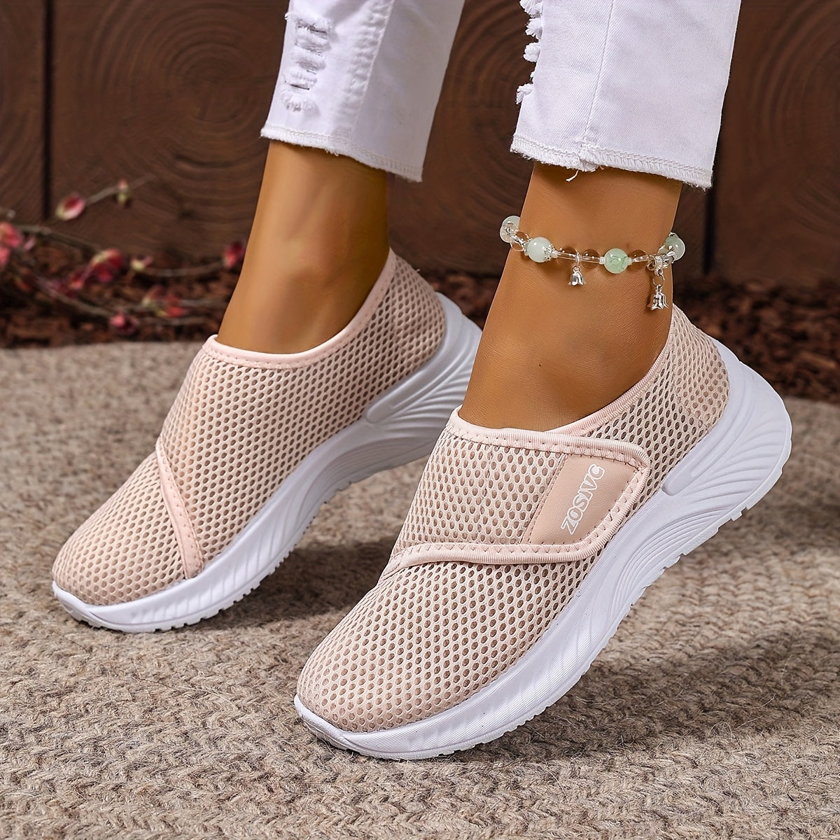 Women's Plus Size Sneakers Breathable Cushioned Slip-Resistant Gym Walking