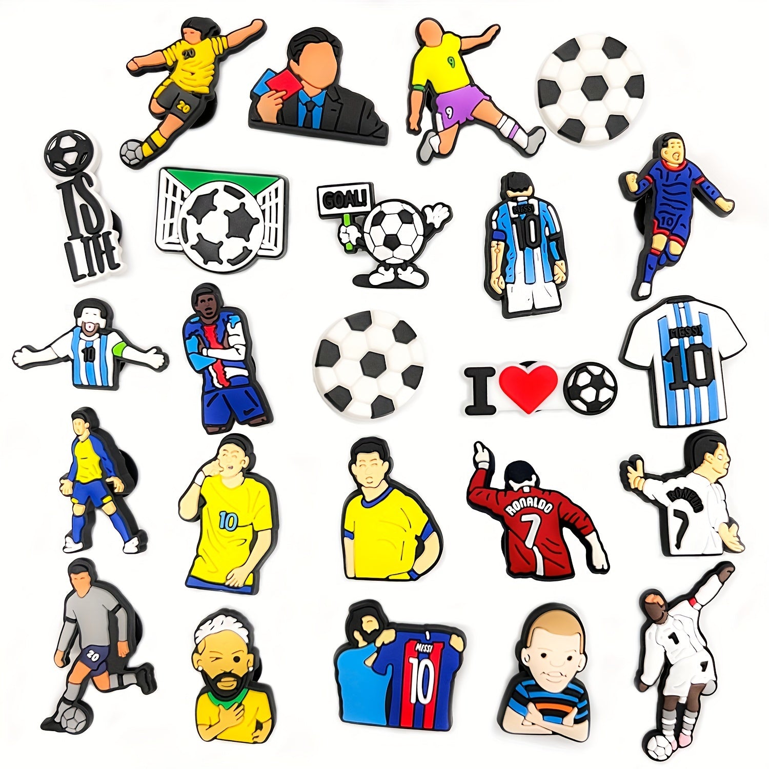 Unisex PVC Football Character Shoe Charms for Shoes Bags Bracelets