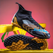 Мужские высокие футбольные бутсы противоскользящие с амортизацией, дышащая сетка, всесезонные