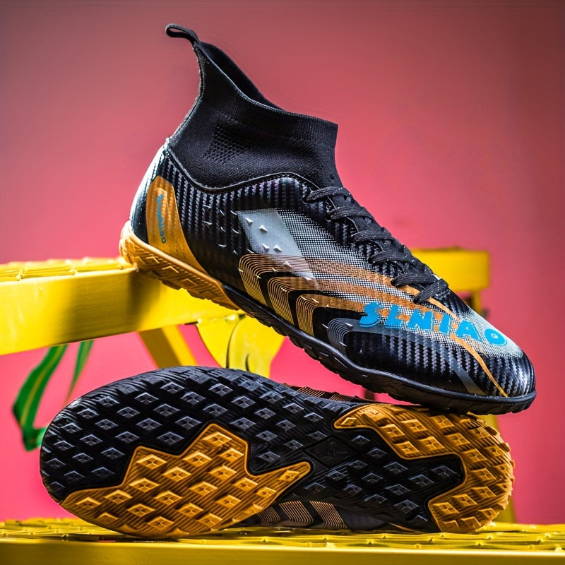 Мужские высокие футбольные бутсы противоскользящие с амортизацией, дышащая сетка, всесезонные