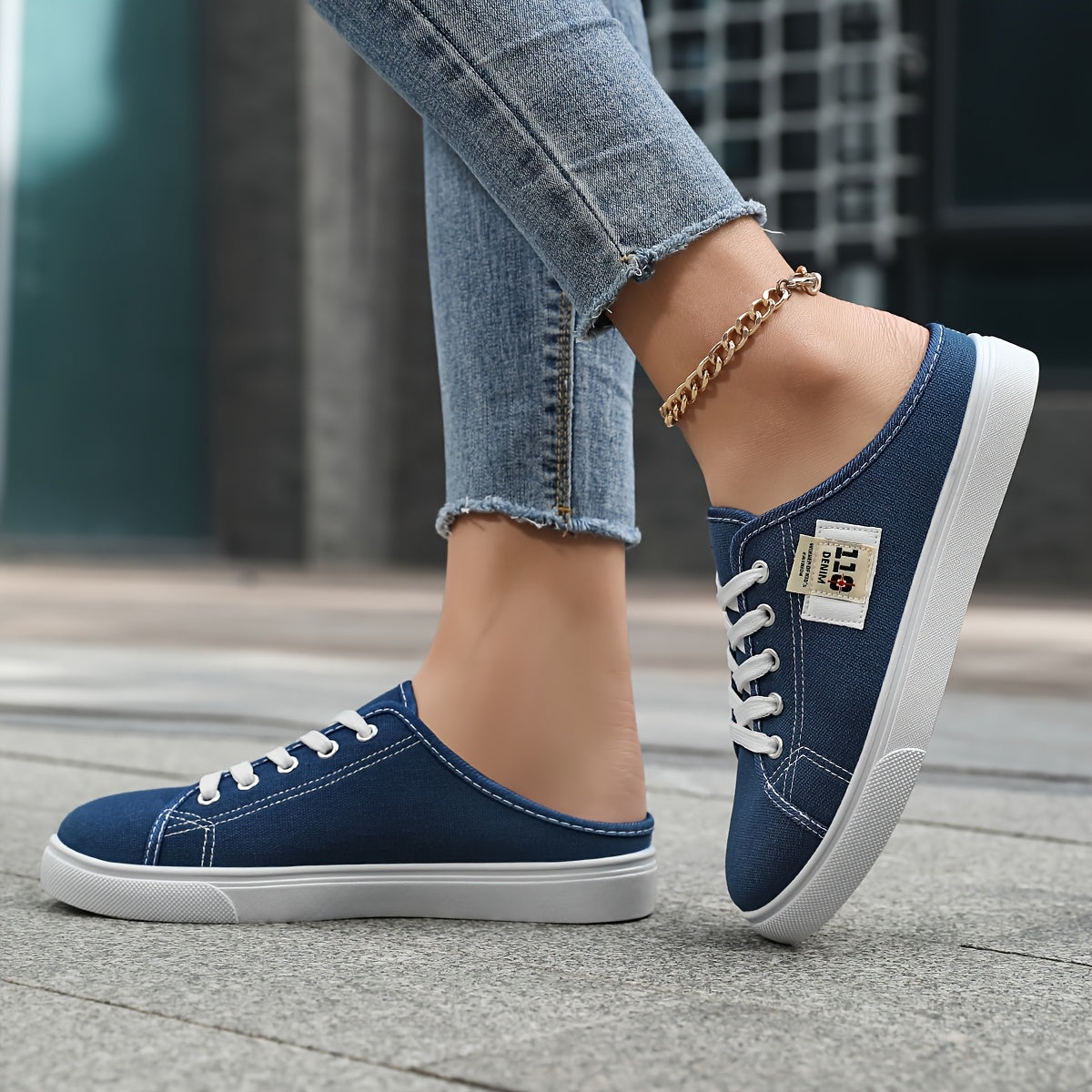 Ladies Casual Slip-On Mules Breathable Comfortable Solid Color