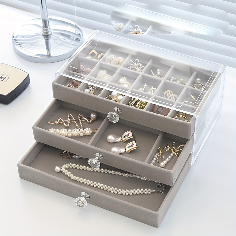 Acrylic Jewelry Storage Box for Rings Earrings and Necklaces Organizer