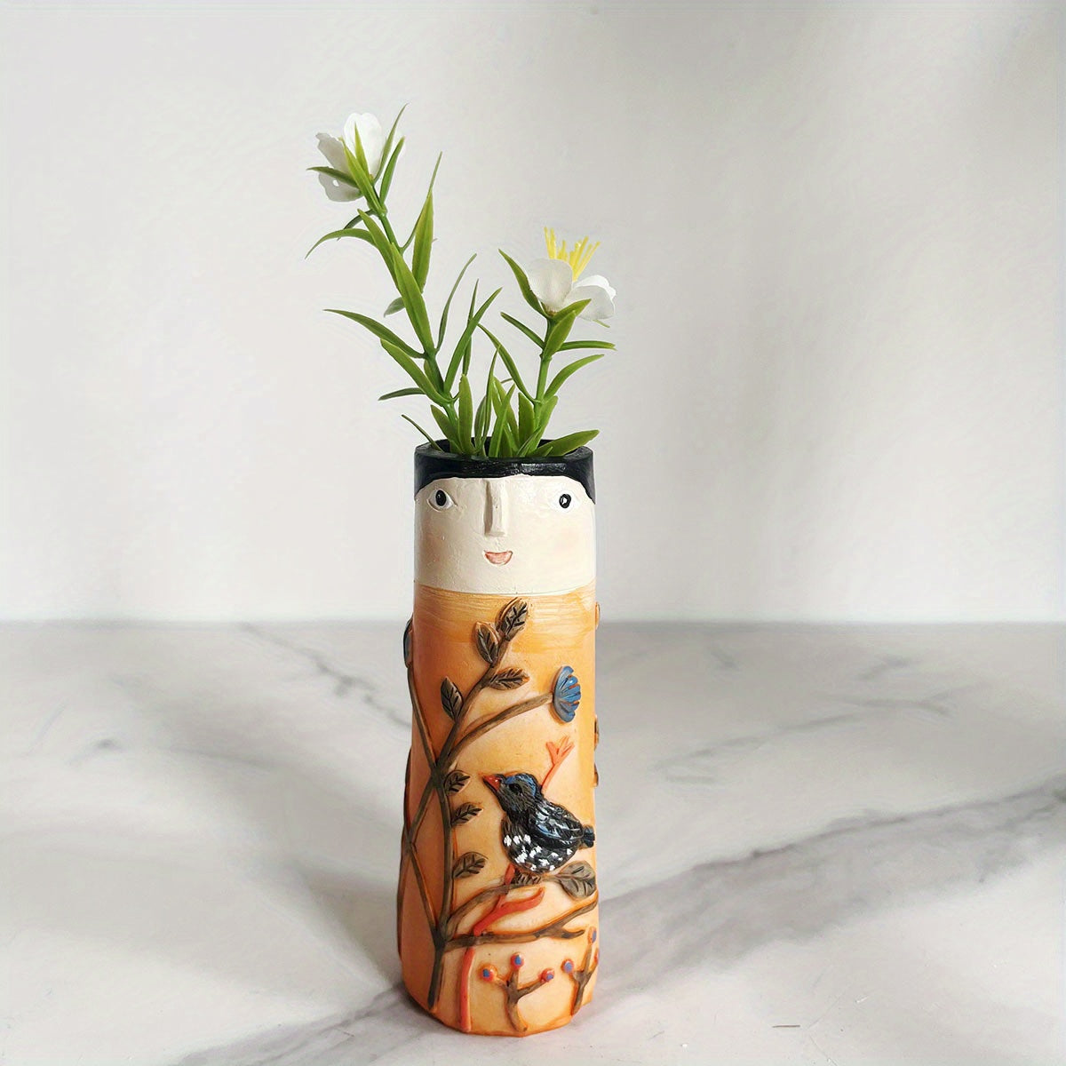 Handmade Boho Face Vases for Farmhouse and Home Decor