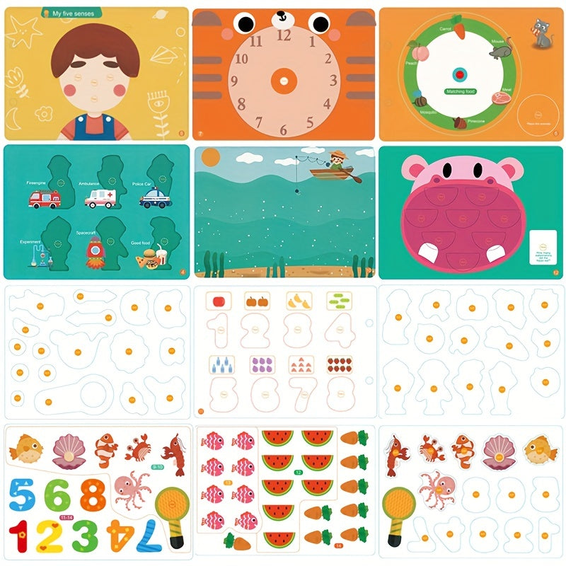 Educational Sticker Set for DIY Quiet Book White Paper for Children 14+
