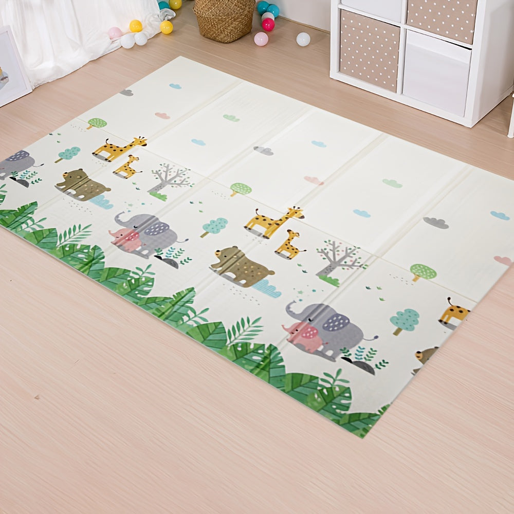 Kids' Play Mat White Foldable XPE Foam Floor Mat for Safe Learning and Play
