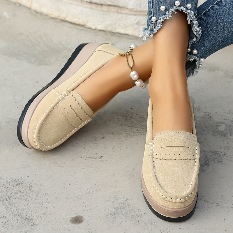 Women's Solid Color Loafers Slip-On Non-Slip Comfort Flats