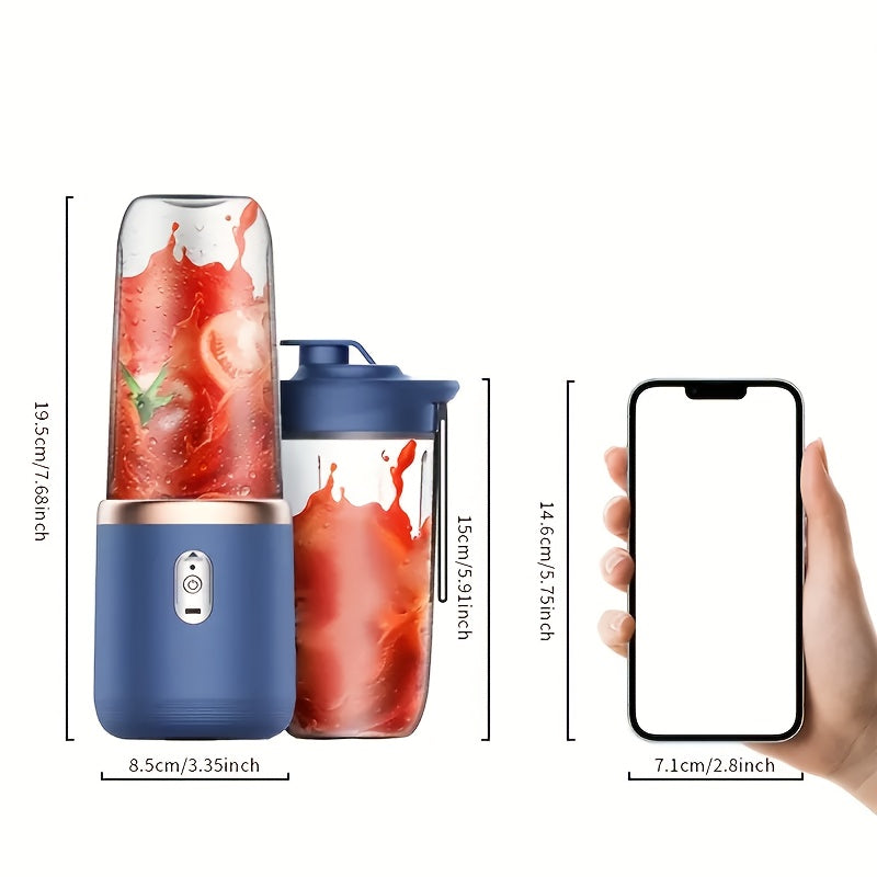 Portable Wireless Juicer Mini Blender with 2 Cups USB Rechargeable for Smoothies and Shakes