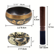 Copper Singing Bowl Set with Hammered Design for Yoga Meditation Chakra Balancing