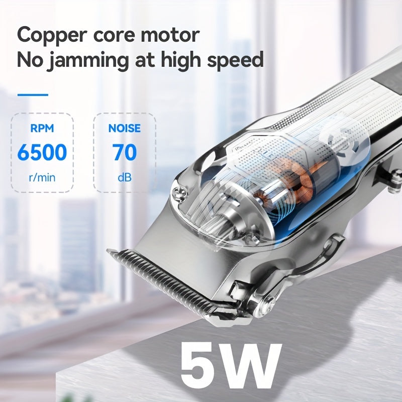 Electric Hair Clipper with LCD Display All-Metal Design