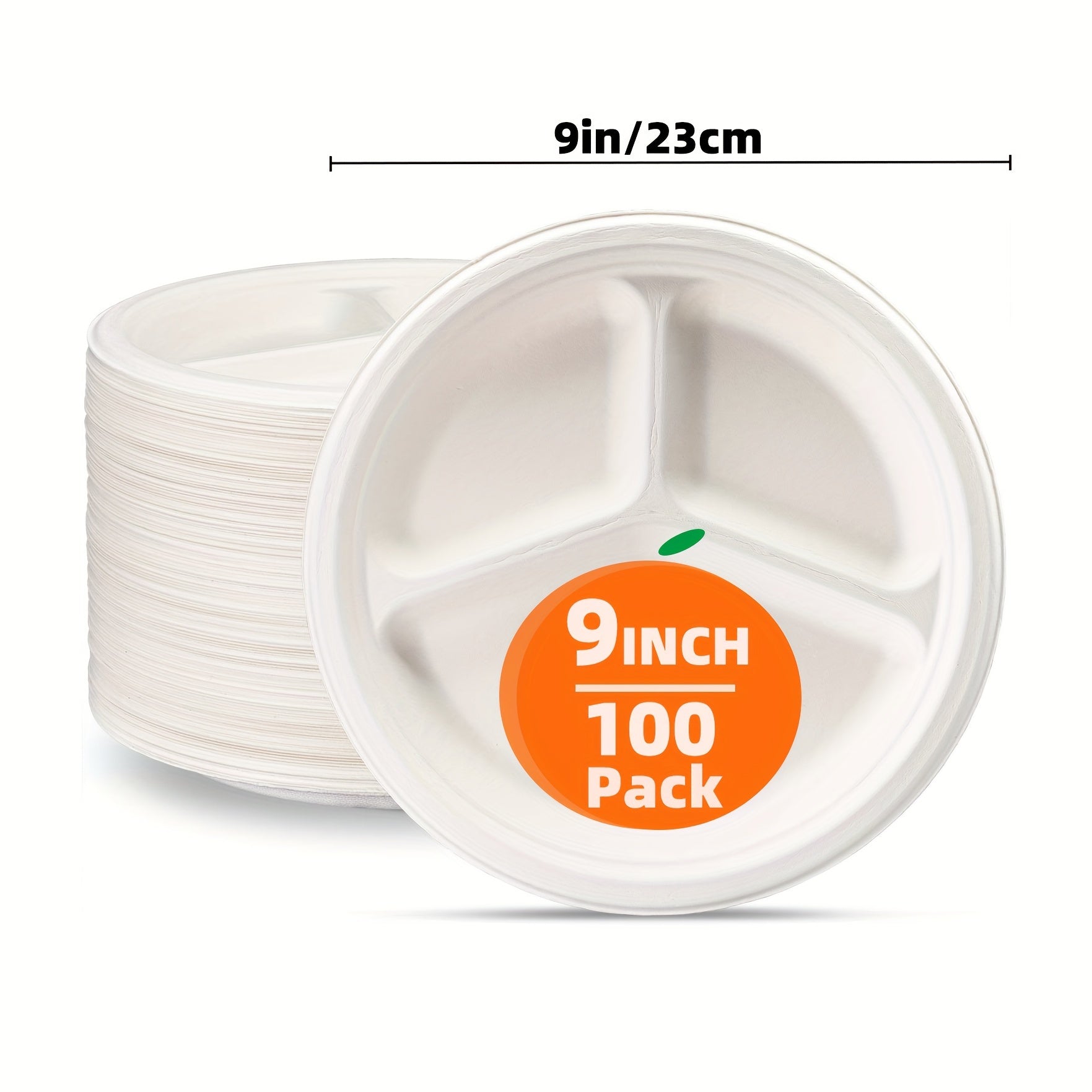 Bir martalik qog'oz plitalar 10 9 7 dyuym, 50 ta, 100 ta, partiyalar va pikniklar uchun paket