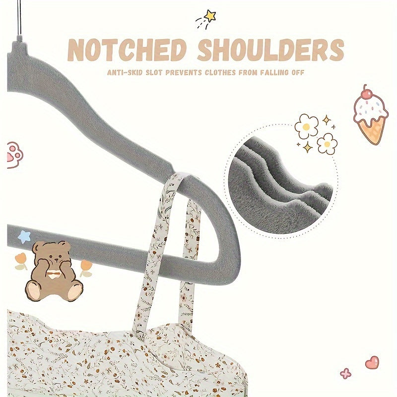 20-Piece Velvet Hangers Set for Kids and Teens Non-Slip Space-Saving Closet Organizer