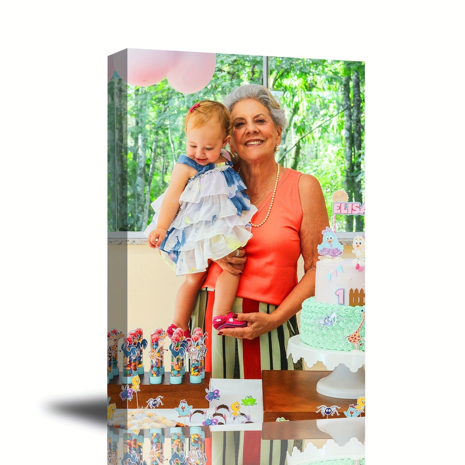 Personalized Wooden Framed Canvas Print for Family Photos Wall Art for Living Room Bedroom Bathroom