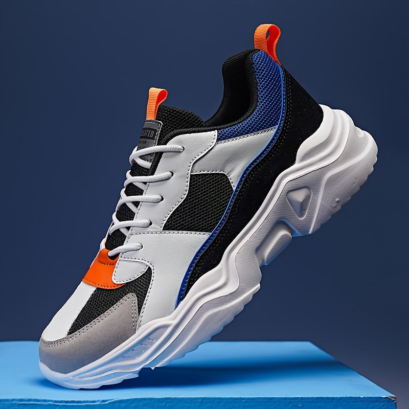 Men's Breathable Mesh Lace-Up Casual Sneakers for Sports