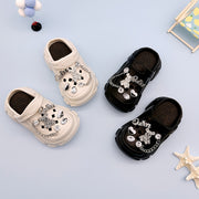 Kids EVA Clogs with Heart and Bear Charms Casual Slip-On Sandals for Boys and Girls