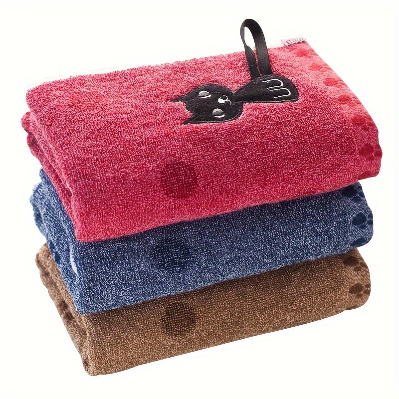 Cat Print Hand Towel Absorbent Quick-Drying Small Bathroom Towel Gift