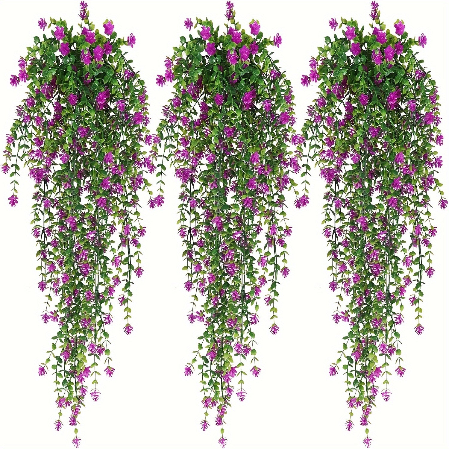 Sun'iy Eukaliptus Dekori 3 dona osma shoxlari ichki va tashqi uy, to'y, partiy uchun