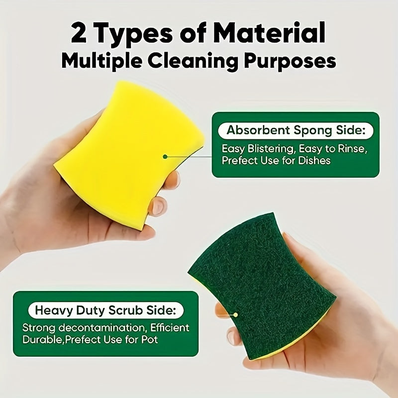 12/24 Pack Heavy-Duty Dual-Sided Melamine Sponge Scrubbers for Kitchen and Bathroom Cleaning