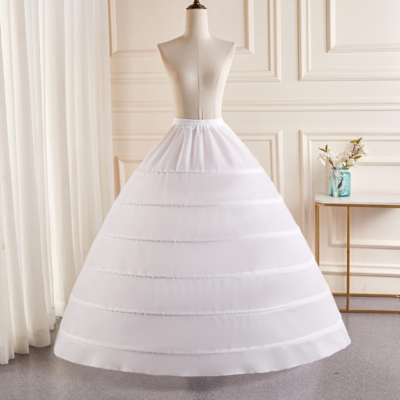 6-Hoop Wedding Dress Petticoat No Tulle Hand Washable Polyester Formal Wear