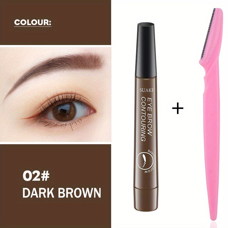 Waterproof Microblading Eyebrow Pencil with Micro-Fork Tip for Natural Makeup