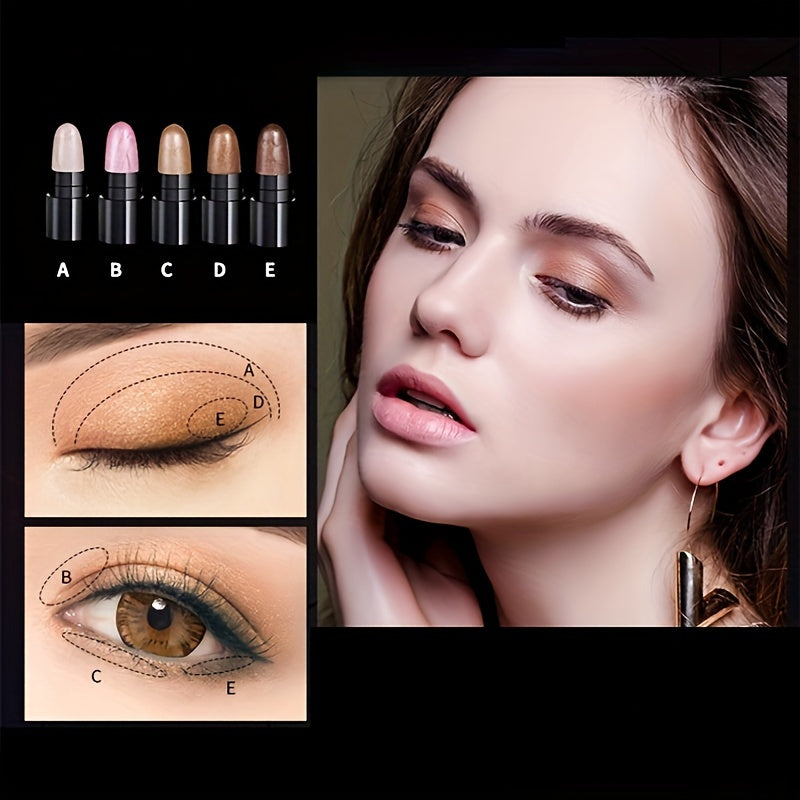 12 Pcs Eye Makeup Stick Set Matte Shimmer Natural Finishes Long-Lasting