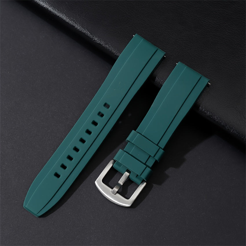 Silicone Rubber Watch Strap 20mm 22mm Quick Release Sports Watch Band in Black Green Orange Blue