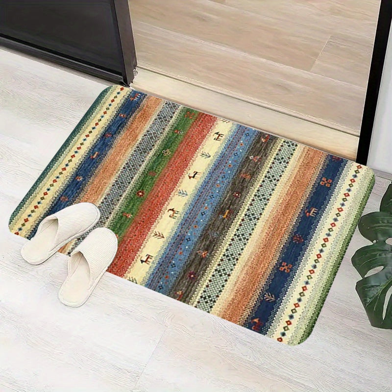 Non-Slip Kitchen Mat with Chic Print, Durable, Easy to Clean, for Living Room Porch Balcony