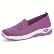 Women's Mesh Slip-On Sneakers Lightweight Comfort Walking Shoes Black