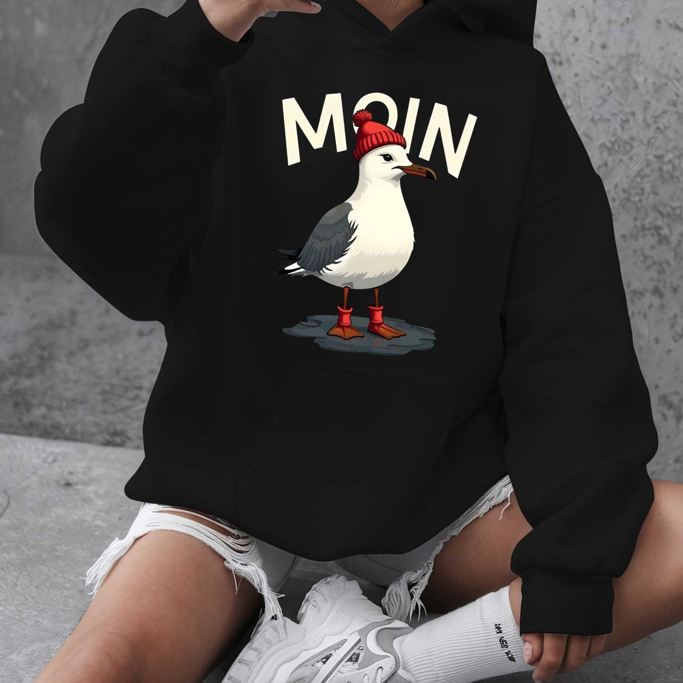 Толстовка для женщин больших размеров с длинными рукавами, красная, с карманами, повседневная, осень-зима