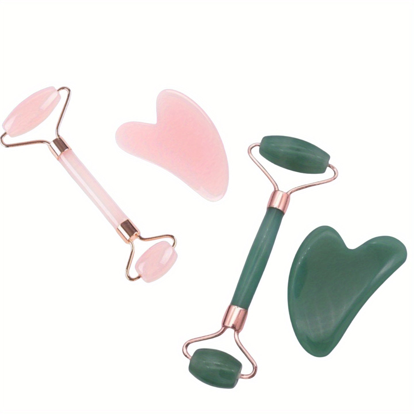 Set of 2 Pink Resin Facial Massage Tools for Relaxation