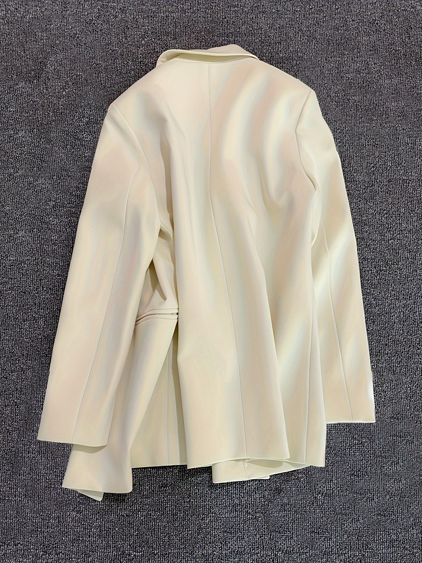 Blazer de mujer de doble botonadura de manga larga, de poliéster sólido para trabajo, primavera y otoño