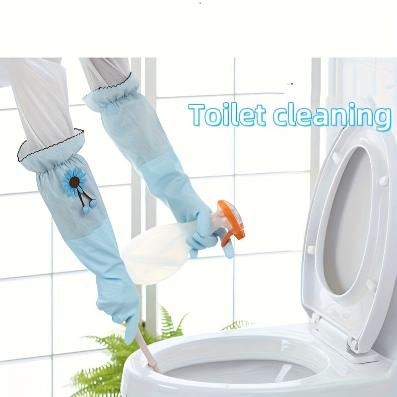 5 Pcs Winter Warm Fleece-Lined Waterproof Dishwashing Gloves Non-Slip for Kitchen Bathroom