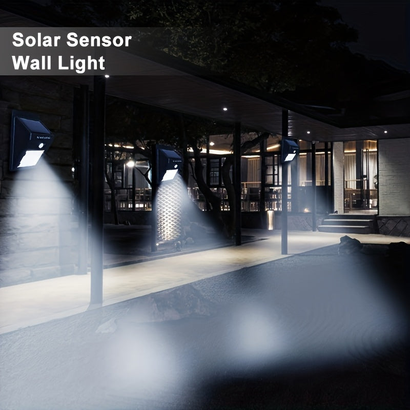 2 Pack Solar Motion Sensor Lights Outdoor 20 LED Security Wall Lamps for Yard Garage Driveway Patio