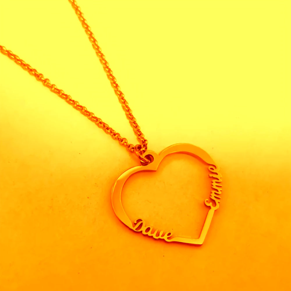 Shaxsiylashtirilgan yurak marjon, ikkita maxsus nom bilan, zanglamaydigan po'latdan yasalgan ikki nomli marjon, yurak pendanti bilan shaxsiylashtirilgan nom marjoni, ikkita nom bilan maxsus marjon