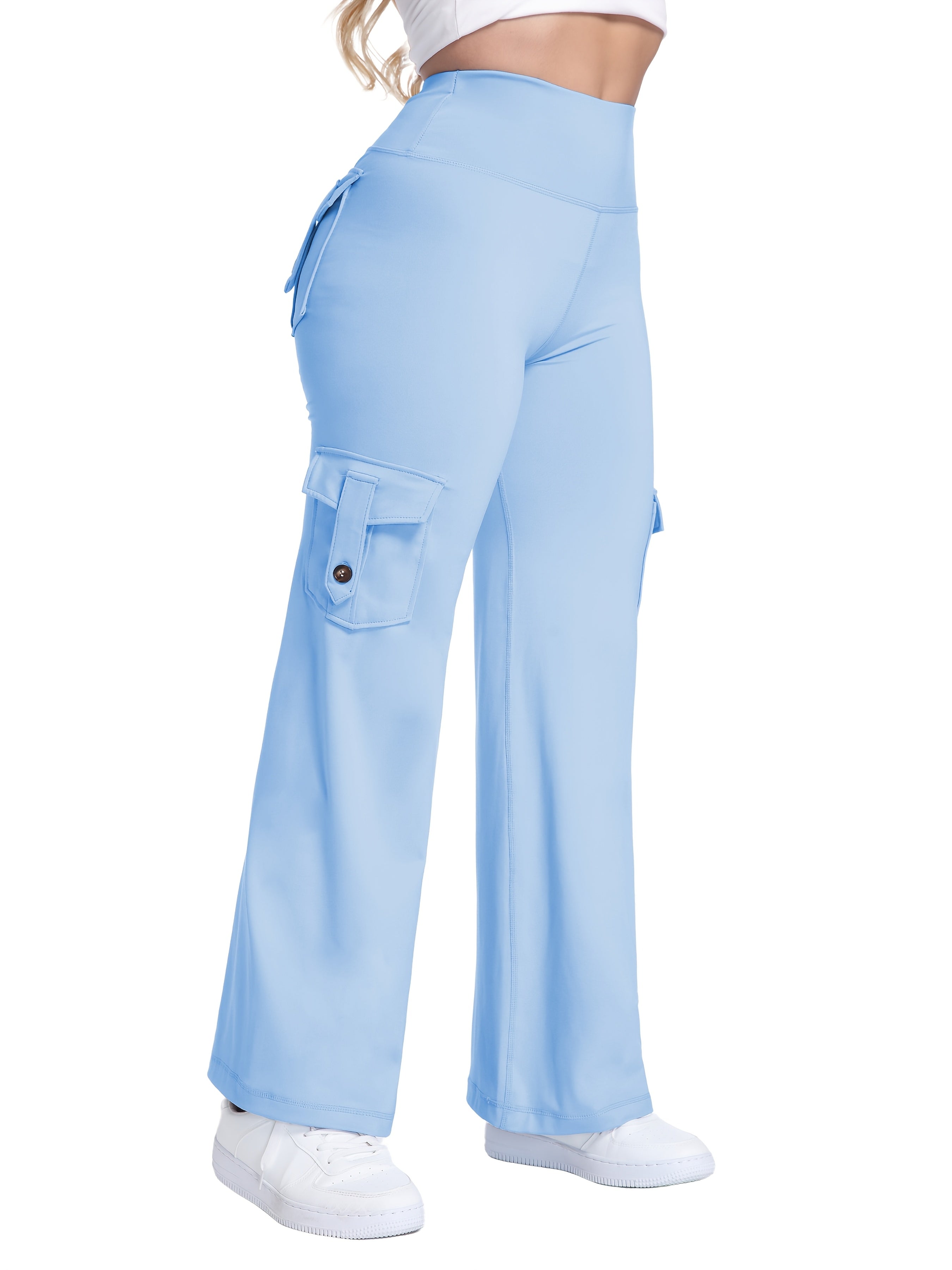 Plus Size Women's Wide Leg Pants Breathable High-Waisted Casual Trousers