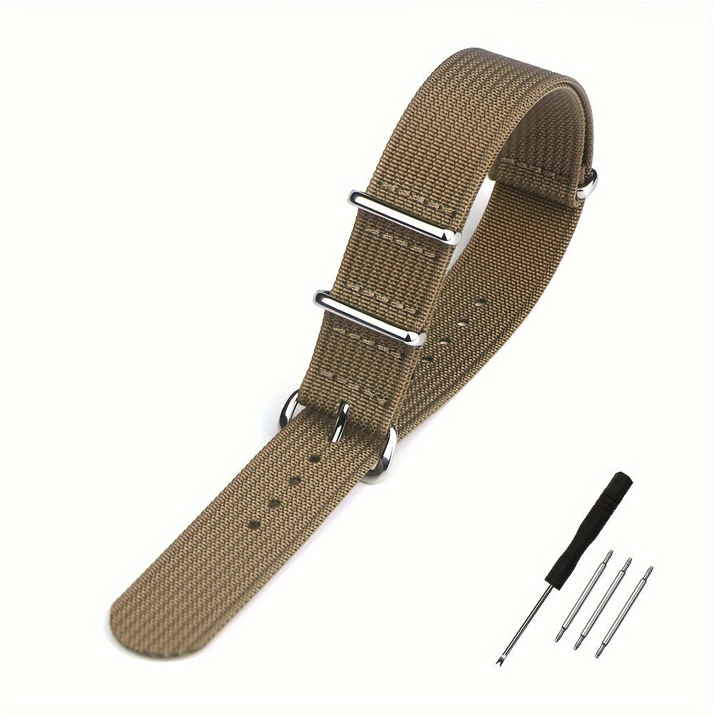 Ribbed Nylon Watch Strap 18mm 20mm 22mm Braid Ballistic Fabric Watch Band