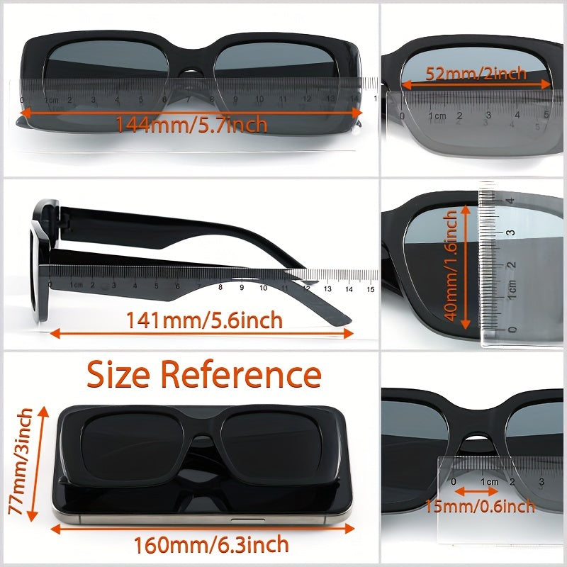 Men's Square Glasses with PC Frame and Clear Lenses for Casual and Travel Use