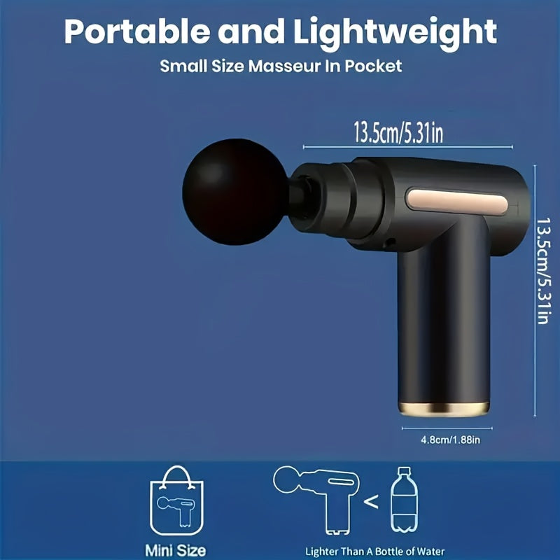80W Mini Rechargeable Massage Gun with 4 Attachments Compact Portable Therapy Device