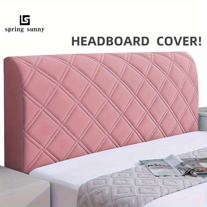 Quilted Headboard Cover Dustproof Soft Plush Full Size Bed Protector