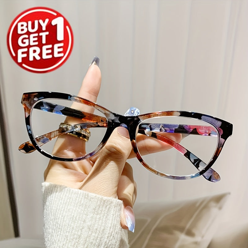 Ayollar uchun kvadrat o'qish ko'zoynaklari, to'liq ramka, bosma naqsh, presbiyopi ko'zoynaklari