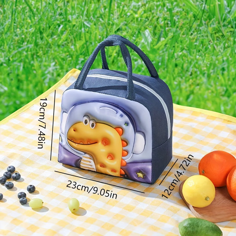 Cartoon Animal Print Lunch Bag Insulated Waterproof Polyester for Students Office